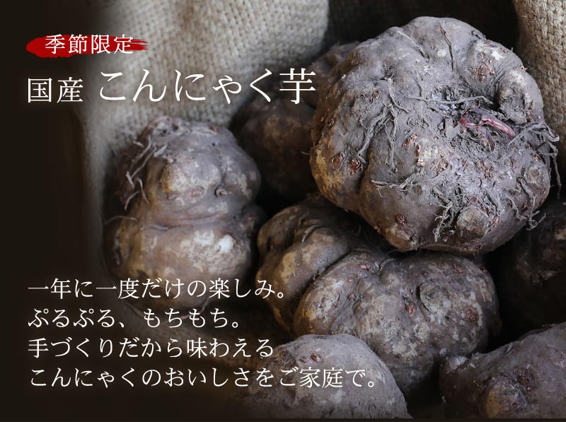 季節限定　国産こんにゃく芋　新物入荷いたしました