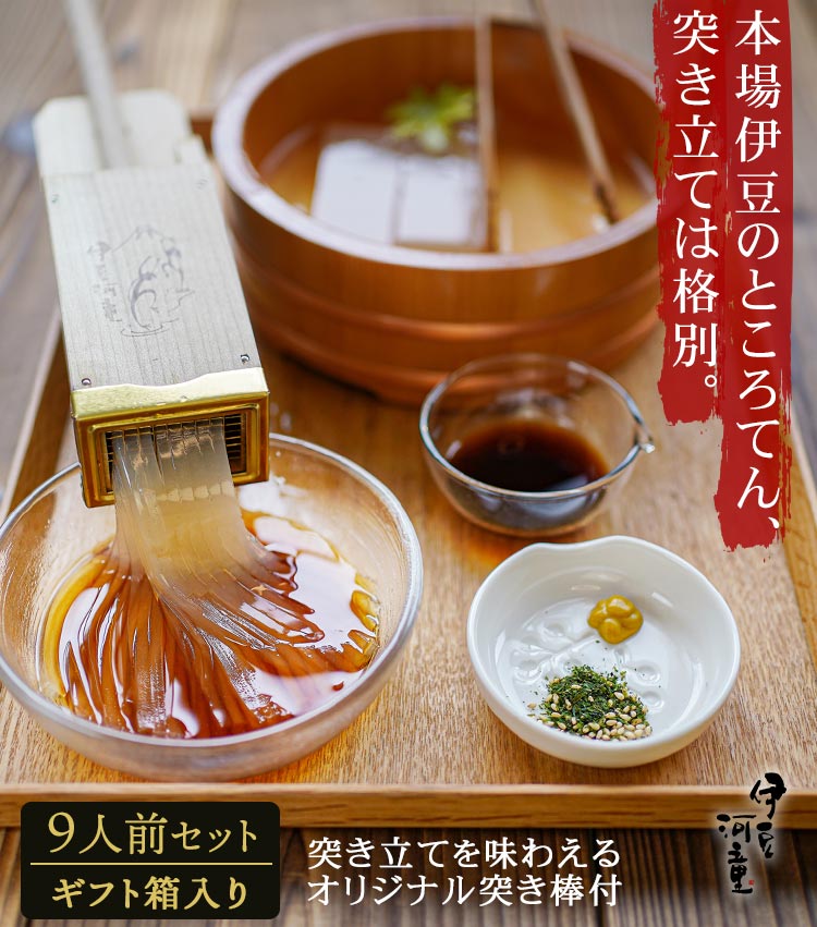 お中元 ギフト にも 柿田川名水 ところてん9食セット 特製ミニ突き棒付